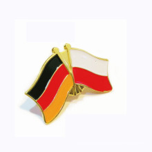 Germany Double Country Flag Soft Enamel Metal Lapel Pins Gold Plated Butterfly Clutch Badge Collar Pins